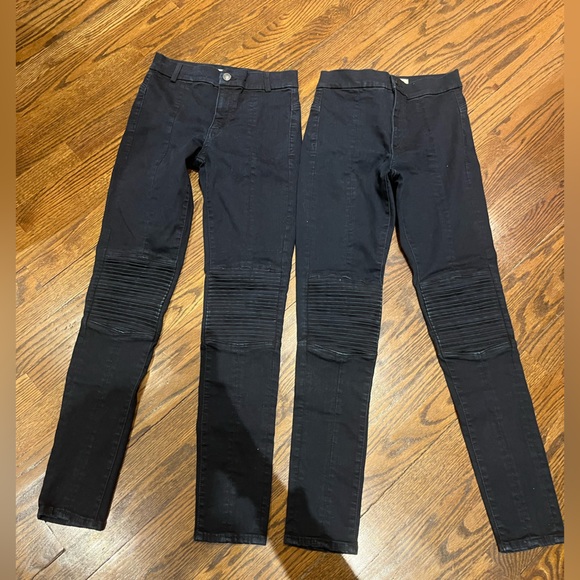 Gap 1969 True Skinny Jeans Dark Wash Stretch Moto Pleated Accordion Knee Stretch - Picture 5 of 6